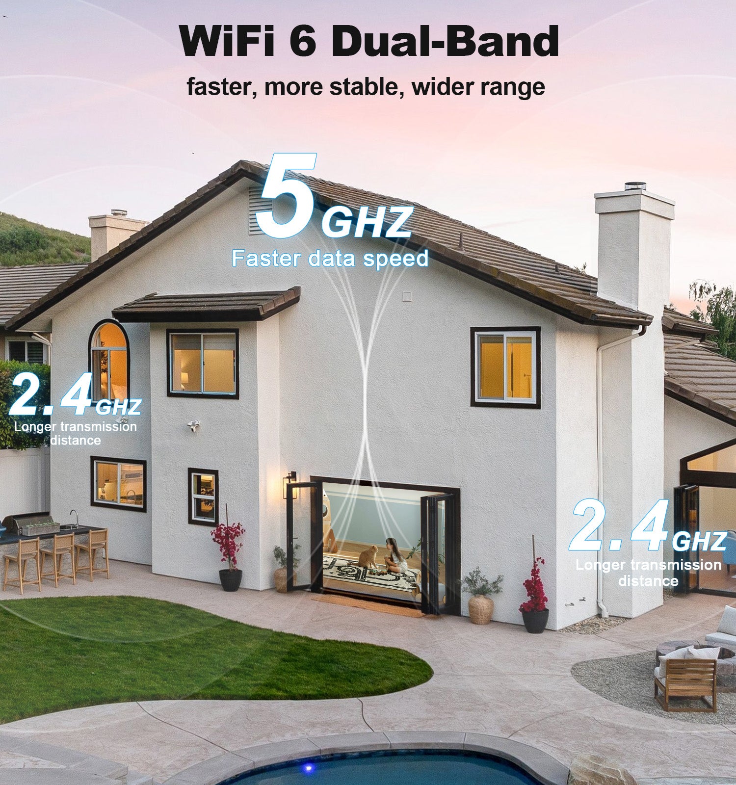 Indoor Security Camera 2 Packs, 2K 5G WiFi Baby/Pet/Dog/Nanny Cameras for Home Security, 360 PTZ Security Cameras with US Servers Phone App, 911 One-Tap Call,AI Smart Detection