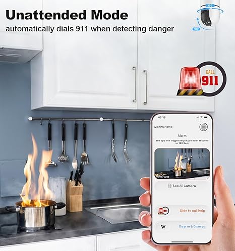 Indoor Security Camera 2 Packs, 2K 5G WiFi Baby/Pet/Dog/Nanny Cameras for Home Security, 360 PTZ Security Cameras with US Servers Phone App, 911 One-Tap Call,AI Smart Detection