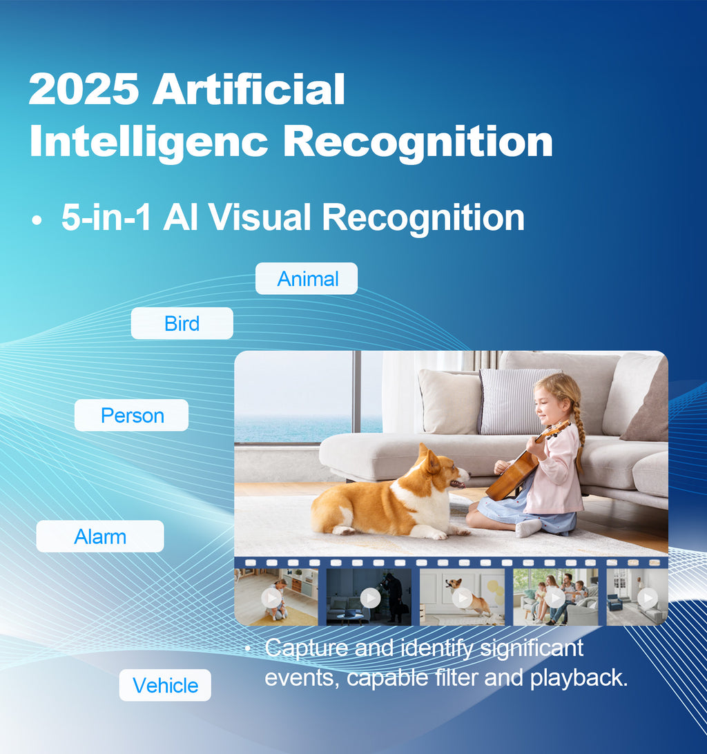 Indoor Security Camera 2 Packs, 2K 5G WiFi Baby/Pet/Dog/Nanny Cameras for Home Security, 360 PTZ Security Cameras with US Servers Phone App, 911 One-Tap Call,AI Smart Detection